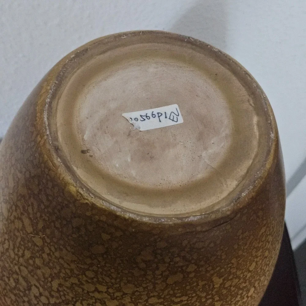 Brown Ginger Jar Decorative Urn Lidded Ceramic‎ Vase 16 inch Tall Decor Art